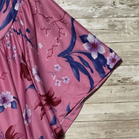 Sawyer Creek Studio Night Gown Womens Size 2XL Pink Floral House Coat Vintage - Picture 5 of 10